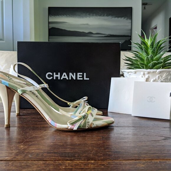 Chanel CC Satin Sandals- Spring 2005 Collection - Size 39 FR - Picture 3 of 8